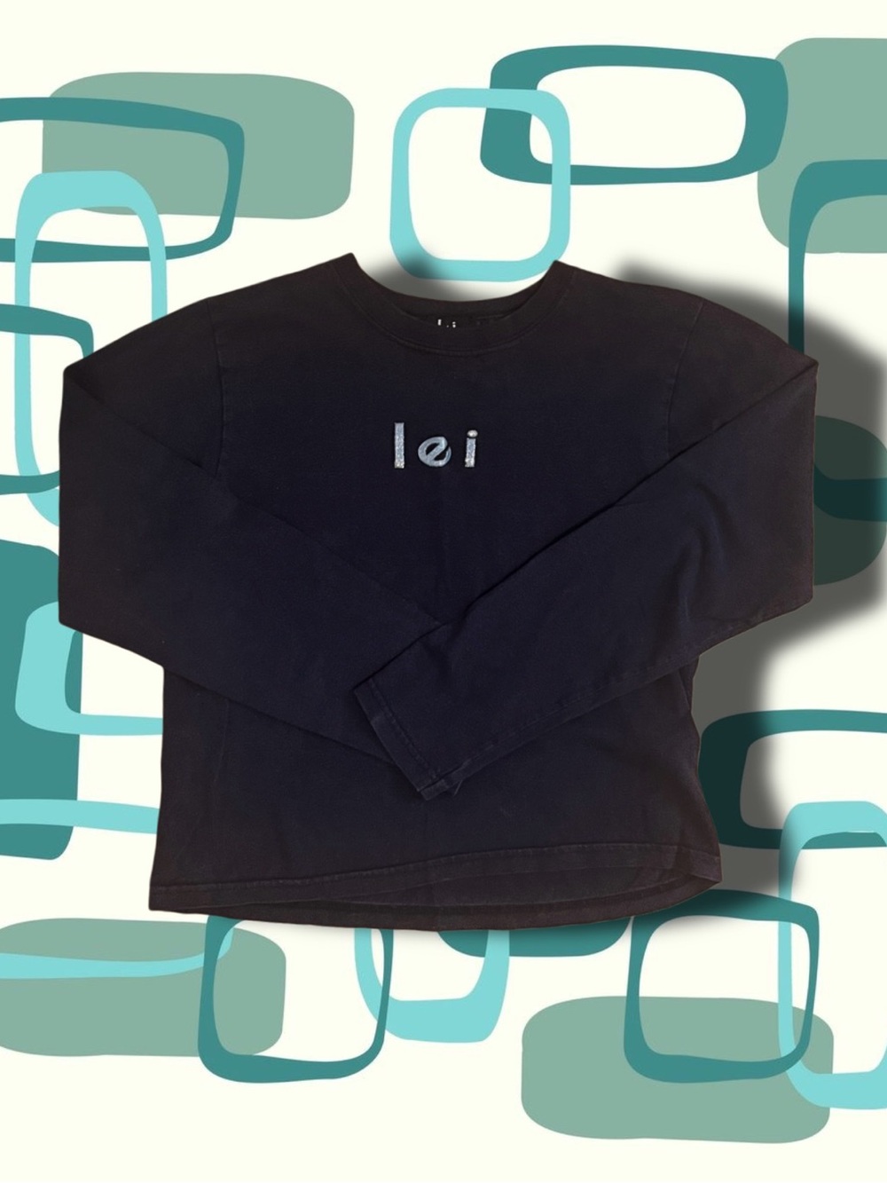 lei Navy Long Sleeve Baby Tee